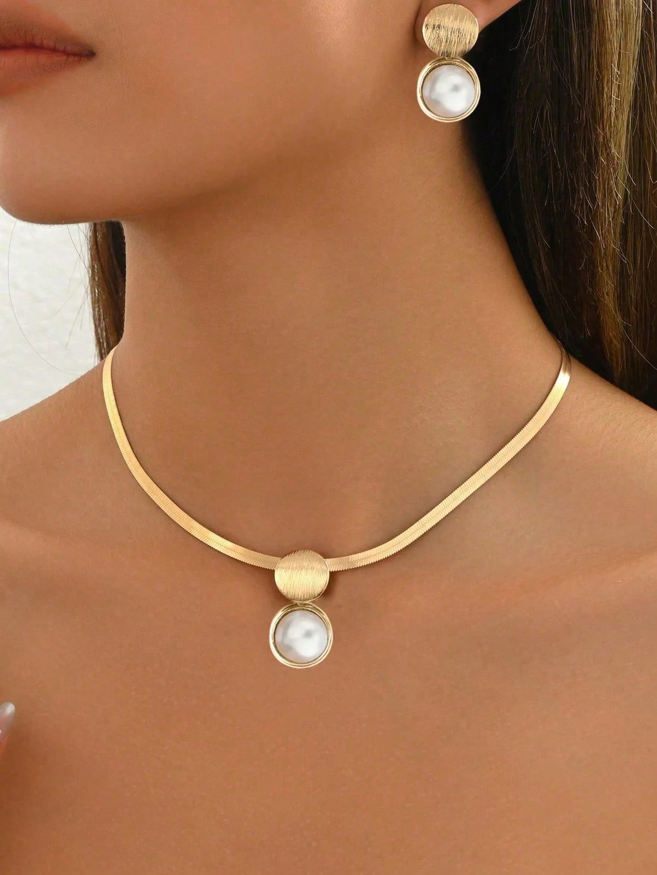 Conjunto de Joias de 3 Peças Feminino de Colar + Brincos - Francine