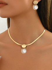 Conjunto de Joias de 3 Peças Feminino de Colar + Brincos - Francine
