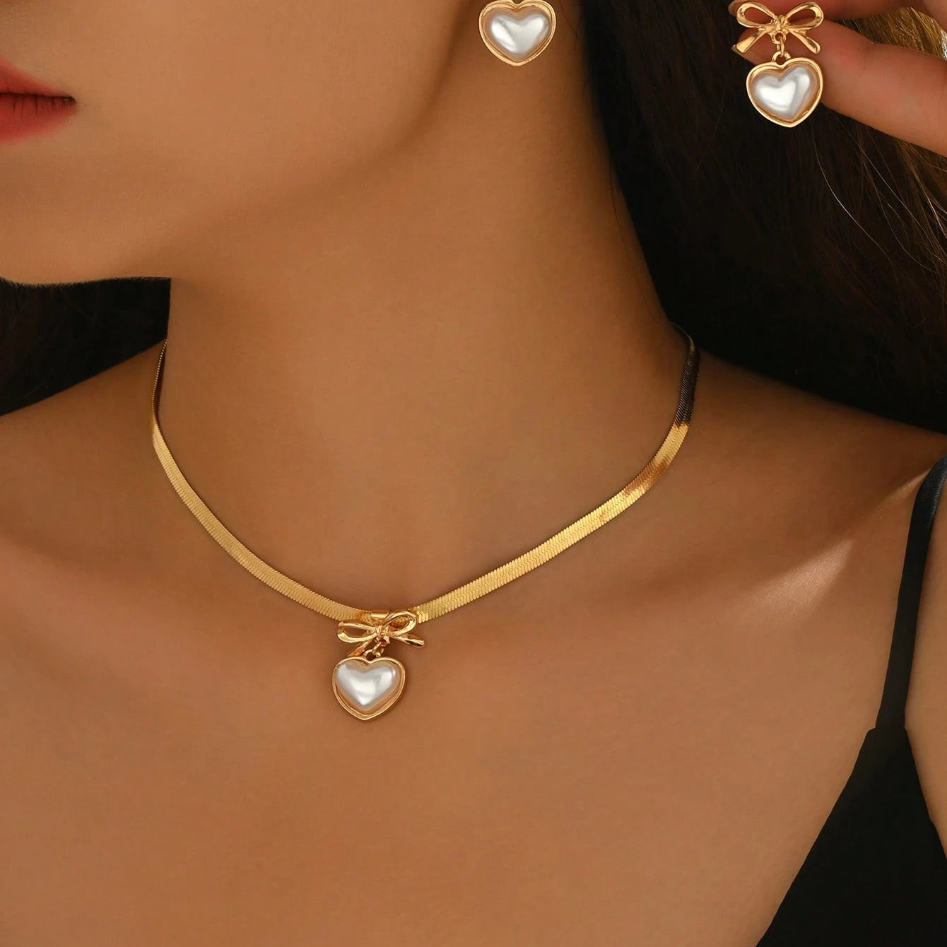 Conjunto de Joias de 3 Peças Feminino de Colar + Brincos - Francine