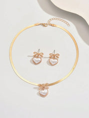 Conjunto de Joias de 3 Peças Feminino de Colar + Brincos - Francine