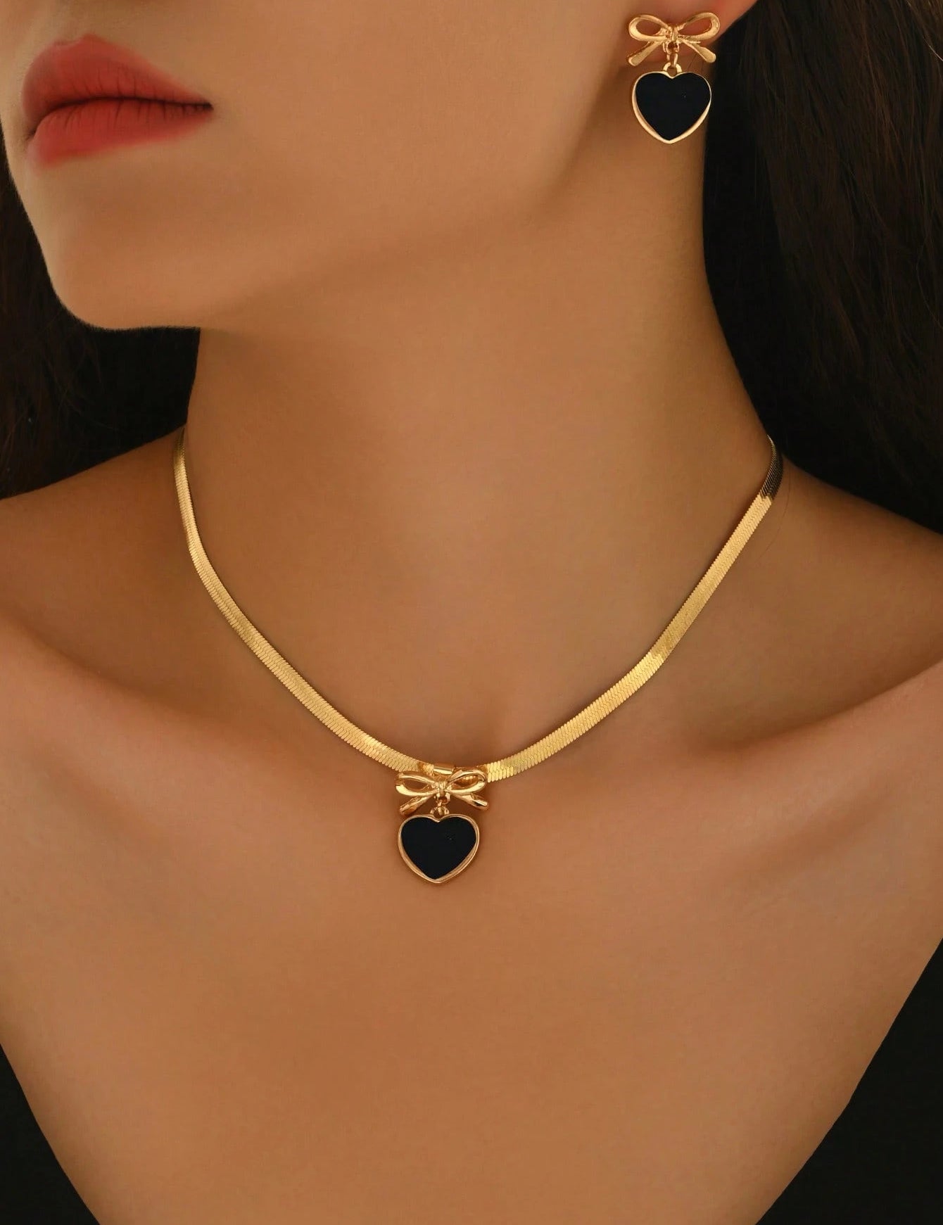 Conjunto de Joias de 3 Peças Feminino de Colar + Brincos - Francine