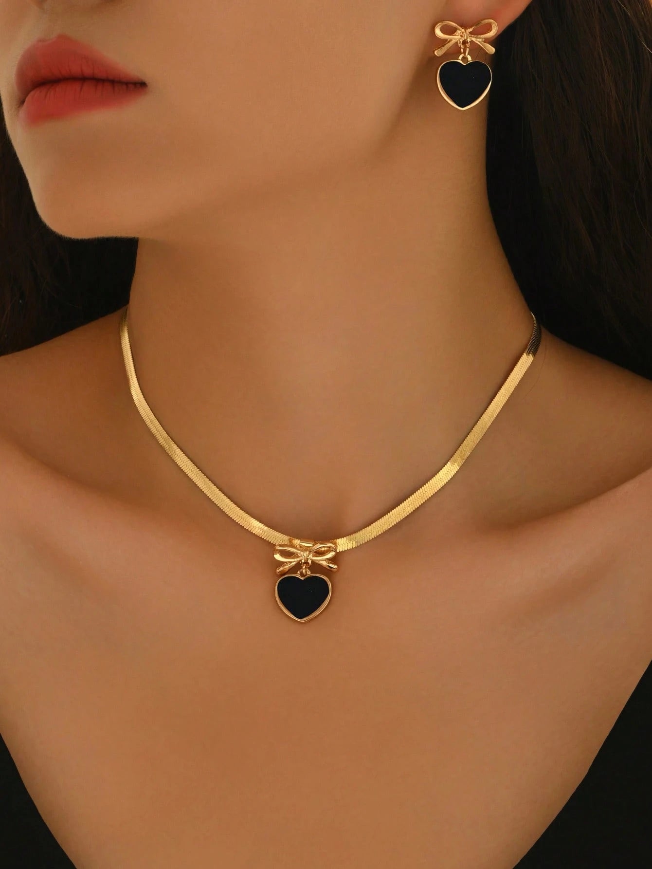 Conjunto de Joias de 3 Peças Feminino de Colar + Brincos - Francine