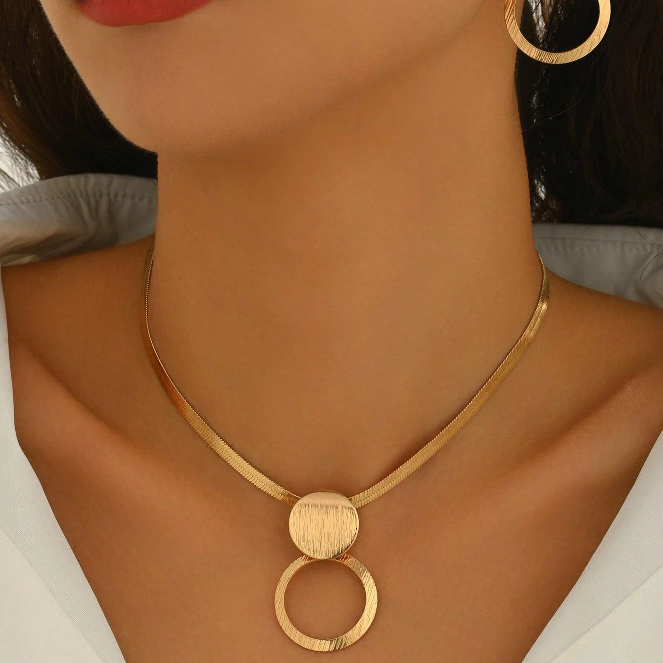 Conjunto de Joias de 3 Peças Feminino de Colar + Brincos - Francine