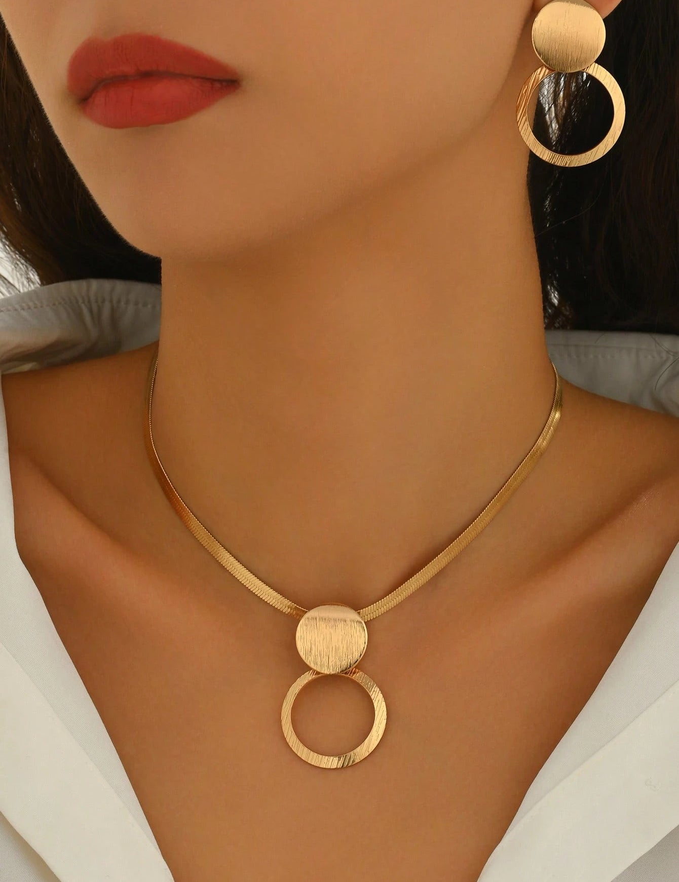 Conjunto de Joias de 3 Peças Feminino de Colar + Brincos - Francine