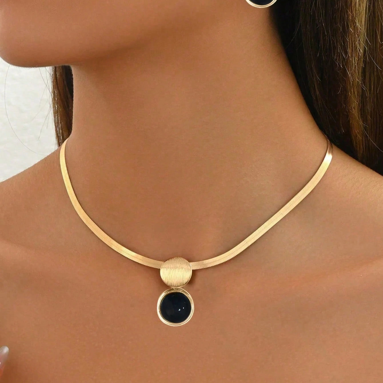 Conjunto de Joias de 3 Peças Feminino de Colar + Brincos - Francine