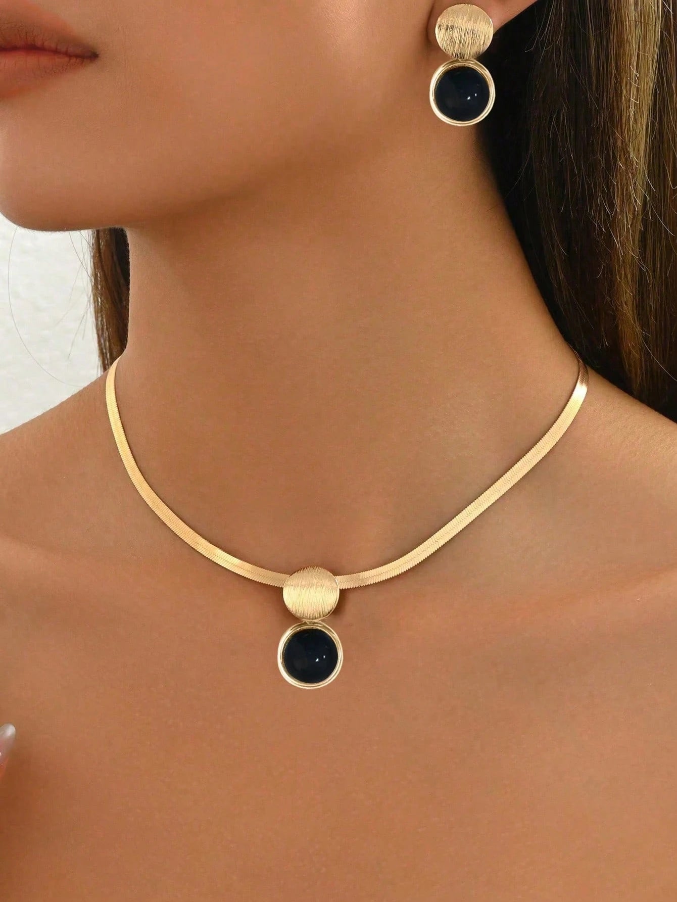 Conjunto de Joias de 3 Peças Feminino de Colar + Brincos - Francine