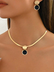 Conjunto de Joias de 3 Peças Feminino de Colar + Brincos - Francine