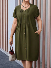Vestido Feminino pregueado plus size Isadora