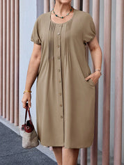 Vestido Feminino pregueado plus size Isadora