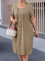 Vestido Feminino pregueado plus size Isadora