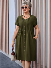 Vestido Feminino pregueado plus size Isadora