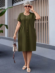 Vestido Feminino pregueado plus size Isadora