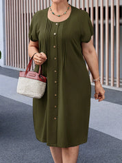 Vestido Feminino pregueado plus size Isadora