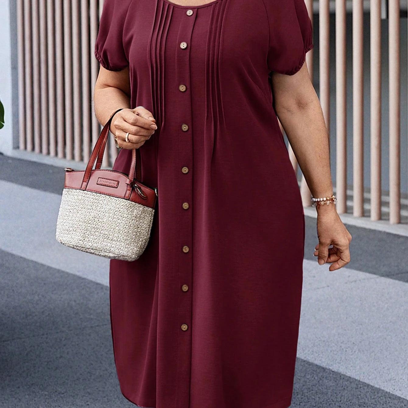 Vestido Feminino pregueado plus size Isadora