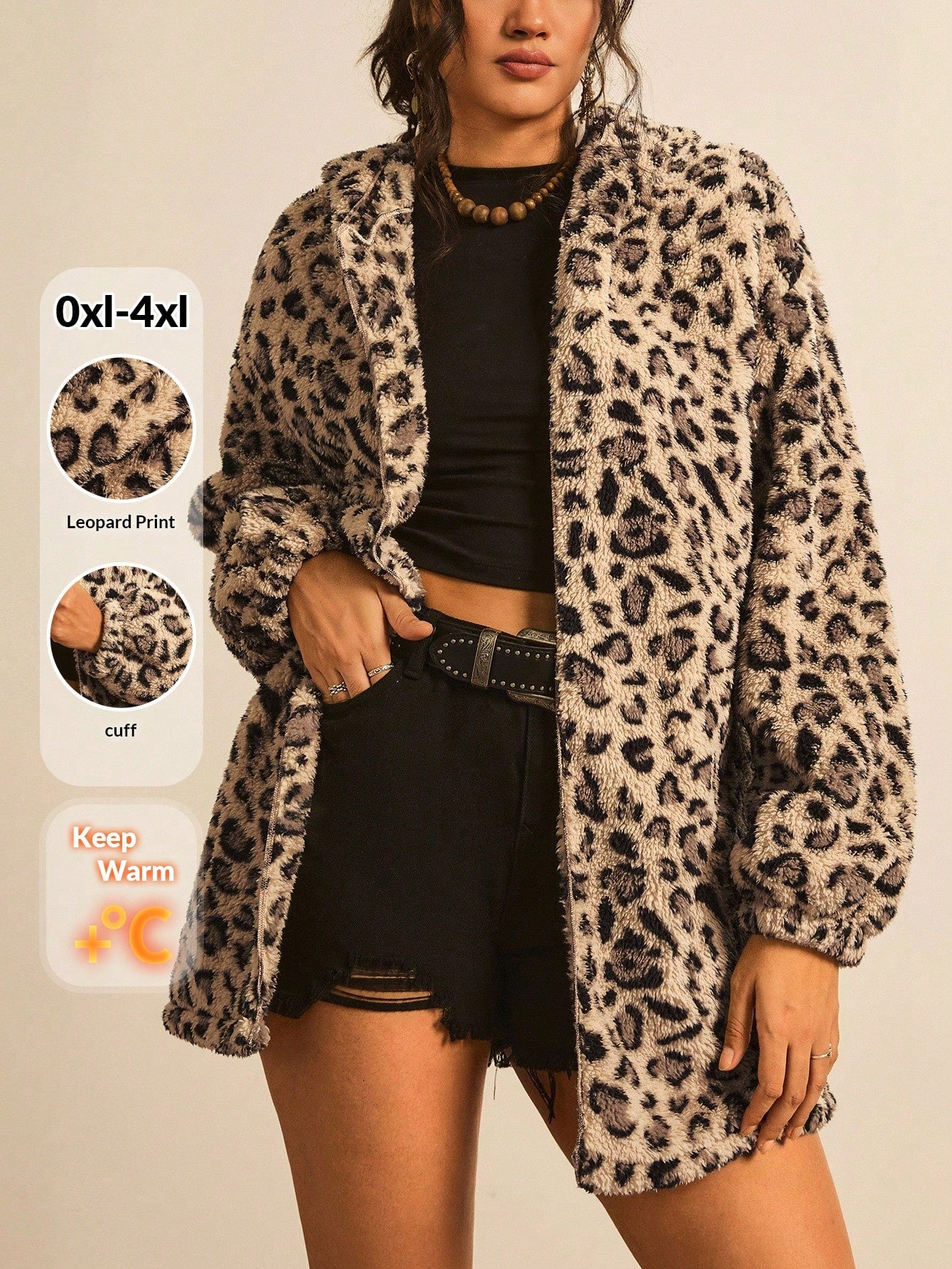 Jaqueta Feminina Reversível com Capuz  Plus Size Paola.