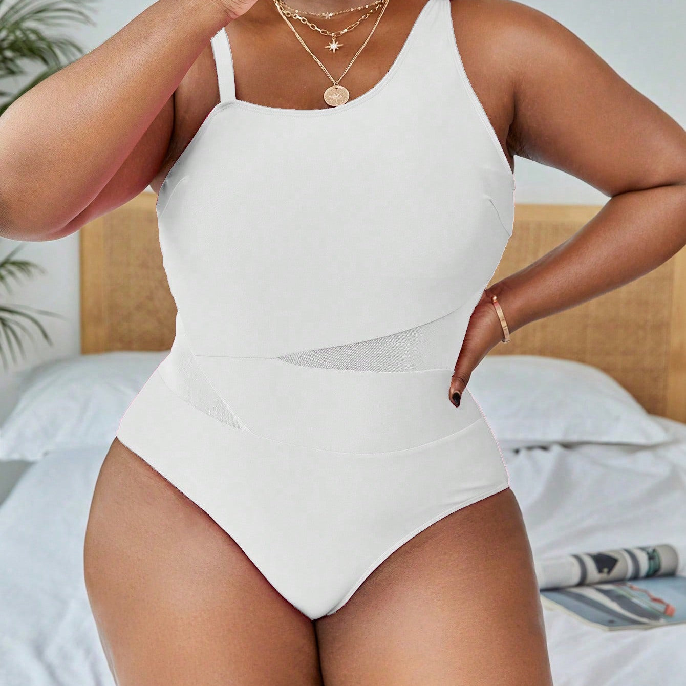 Maiô Feminino com contraste plus size Belinda