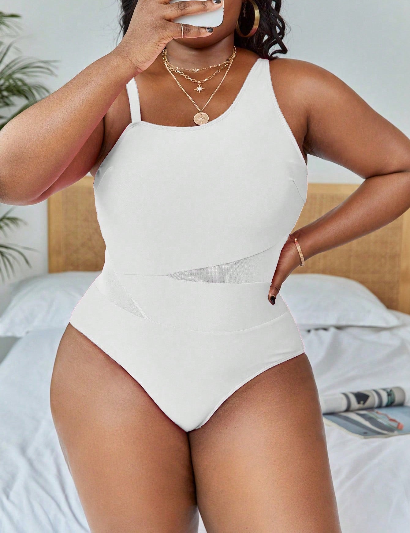Maiô Feminino com contraste plus size Belinda