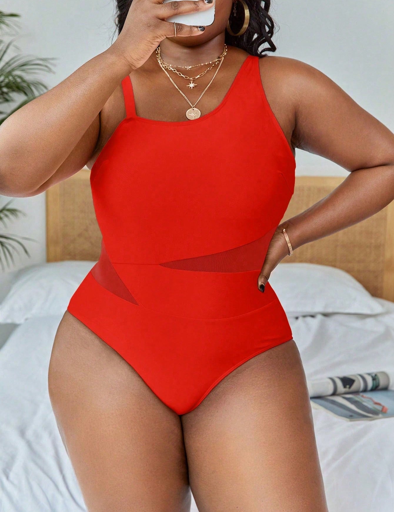 Maiô Feminino com contraste plus size Belinda