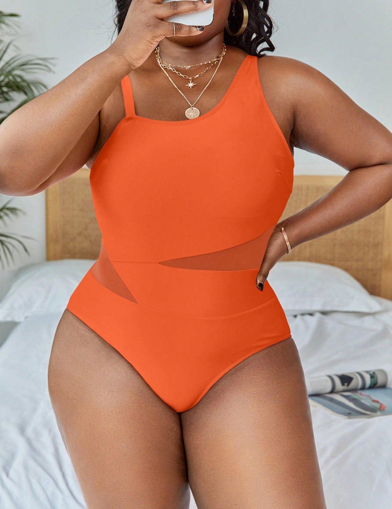 Maiô Feminino com contraste plus size Belinda