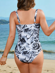 Maiô feminino com estampa floral e detalhe enrugado Nelly