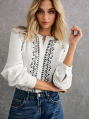 Camisa feminina de algodão Geórgia