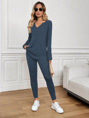 Conjunto Feminino canelado de calça e manga comprida  Beatriz.