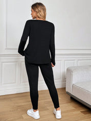 Conjunto Feminino canelado de calça e manga comprida  Beatriz.