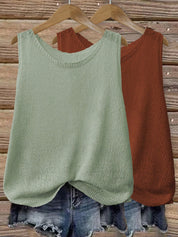 Regata Feminina de Tricô Estilo Vintage Boêmio Alina