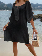 Saída Feminino de Praia Meia manga Nó na gola Patricia.