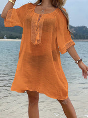 Saída Feminino de Praia Meia manga Nó na gola Patricia.