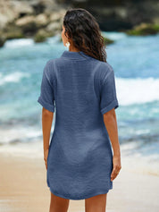 Saída de Praia Com Gola e Manga Curta - Grace