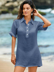 Saída de Praia Com Gola e Manga Curta - Grace