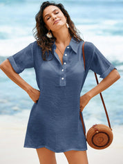 Saída de Praia Com Gola e Manga Curta - Grace