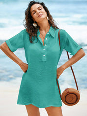 Saída de Praia Com Gola e Manga Curta - Grace