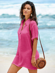 Saída de Praia Com Gola e Manga Curta - Grace