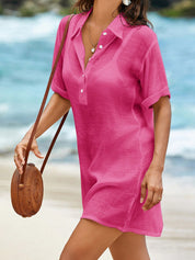 Saída de Praia Com Gola e Manga Curta - Grace