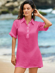 Saída de Praia Com Gola e Manga Curta - Grace