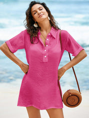 Saída de Praia Com Gola e Manga Curta - Grace