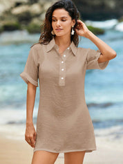 Saída de Praia Com Gola e Manga Curta - Grace