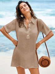 Saída de Praia Com Gola e Manga Curta - Grace