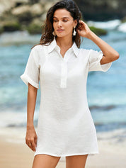 Saída de Praia Com Gola e Manga Curta - Grace