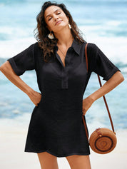 Saída de Praia Com Gola e Manga Curta - Grace