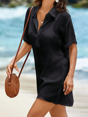 Saída de Praia Com Gola e Manga Curta - Grace