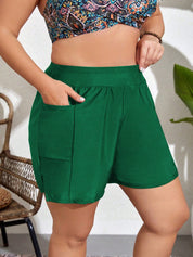 Short Feminino  de Praia com bolso Lateral. Plus Size