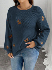 Suéter Feminino com Bordado de borboleta plus size Giorgia