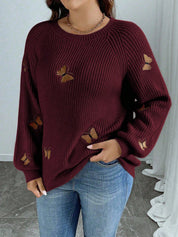 Suéter Feminino com Bordado de borboleta plus size Giorgia