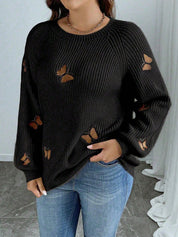 Suéter Feminino com Bordado de borboleta plus size Giorgia