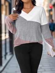 Suéter Feminino com Decote em V plus Size Anee