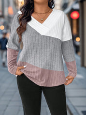 Suéter Feminino com Decote em V plus Size Anee