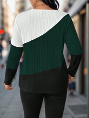 Suéter Feminino com Decote em V plus Size Anee